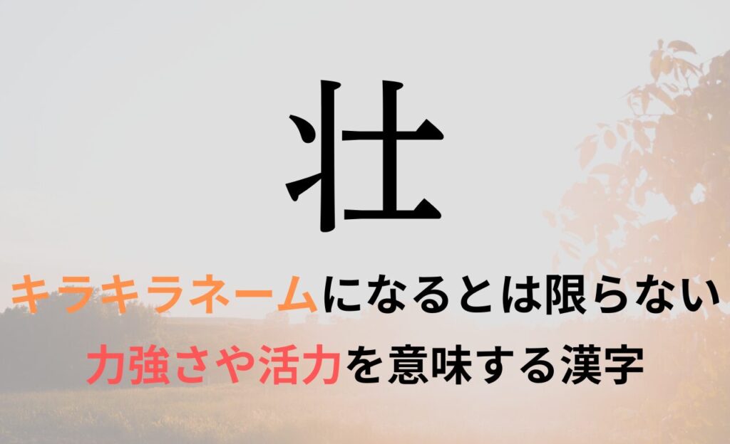 【壮】を名前に含むとキラキラネームになるのか?